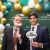 Two incoming D1 students participating in photobooth on Welcome Day